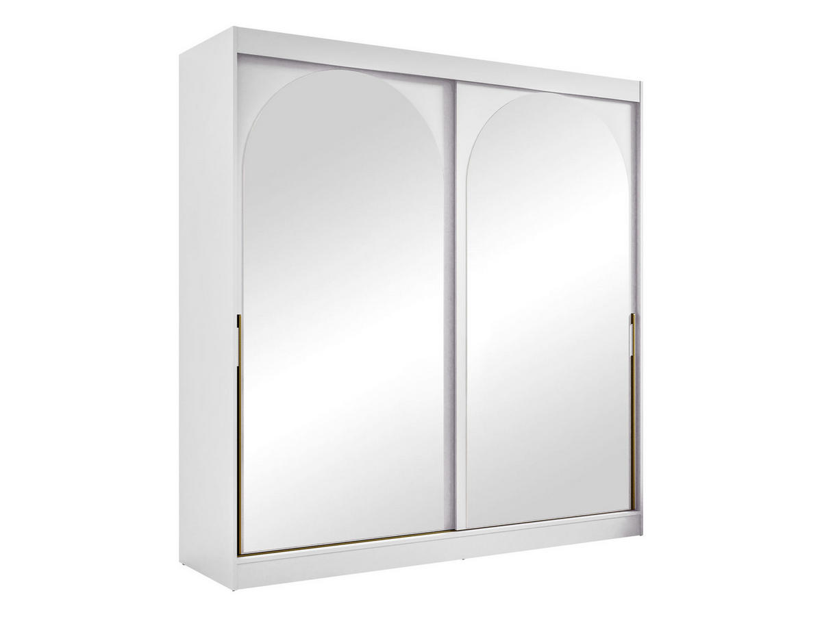 SCHIEBETÜRENSCHRANK Modin 200 - Goldfarben/Weiß, Holzwerkstoff/Kunststoff (200/216/65cm) - MIRJAN24