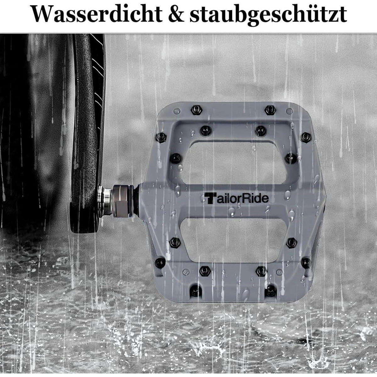 FAHRRADPEDALE Grau 9/16 Zoll mit 16 rutschfesten Stiften - Grau, Kunststoff (9.5/2.5/10.5cm)