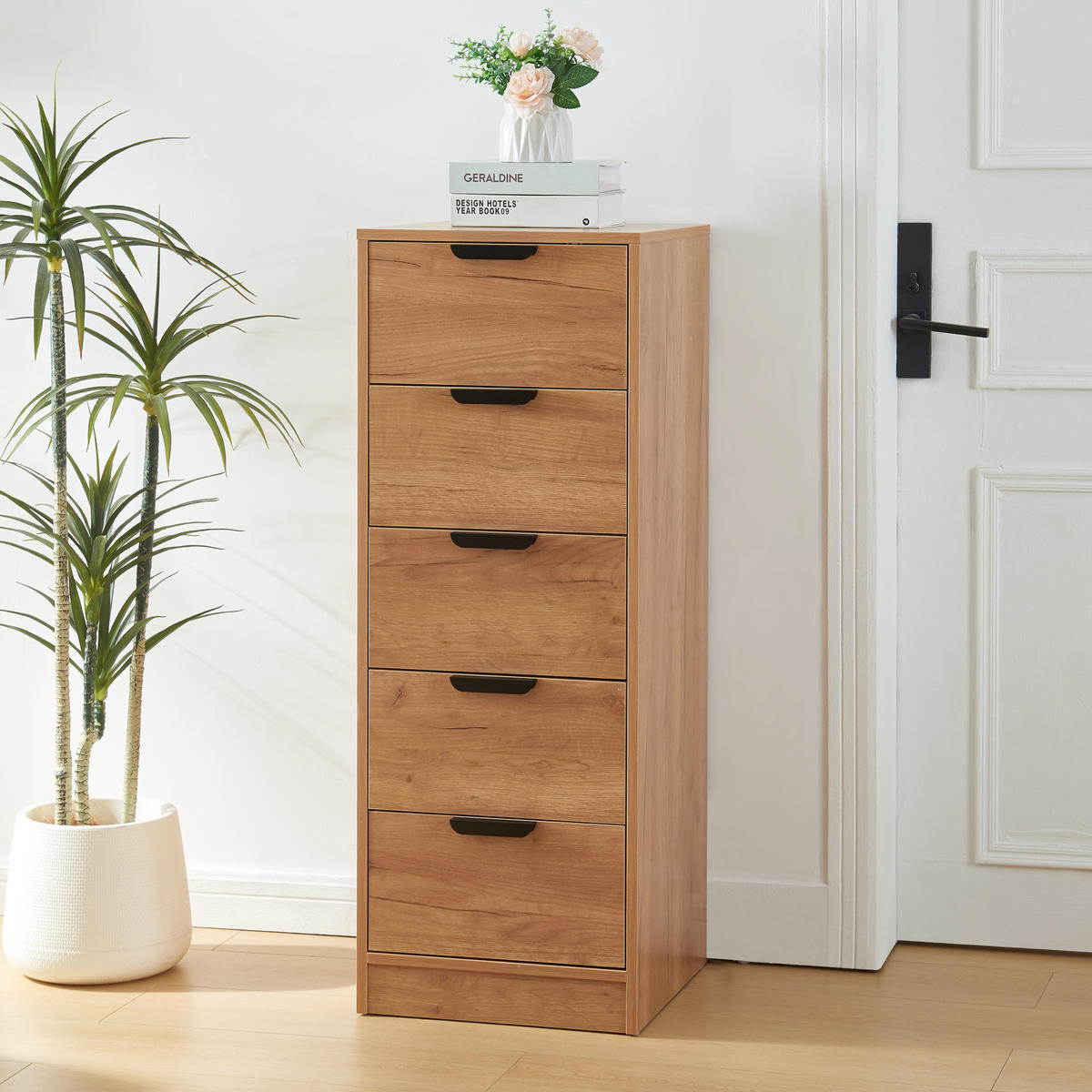 KOMMODE Varkaus - Eichefarben, Holzwerkstoff (40/108/40cm) - [en.casa]
