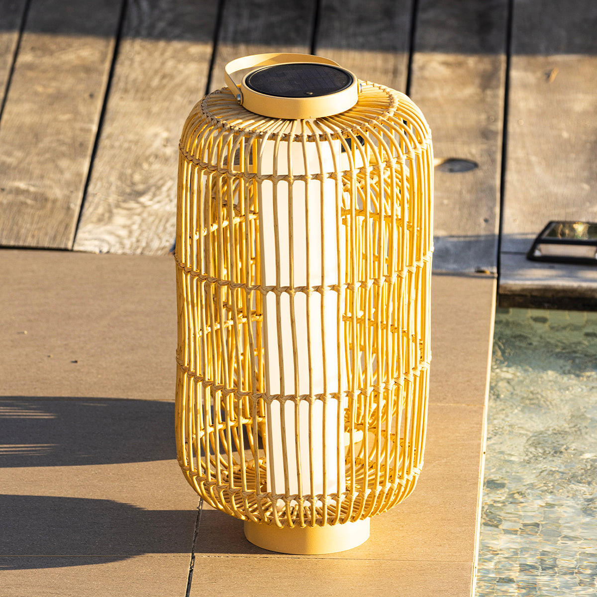 SOLARLATERNE MARIEL braun - Braun, Naturmaterialien (31/31/60cm) - Lumisky