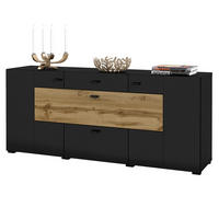 SIDEBOARD CORRADO 165/71/39 cm mit 2 Schubladen und 2 Türen Schwarz - Schwarz, Holzwerkstoff (165/71/39cm) - MASSENO