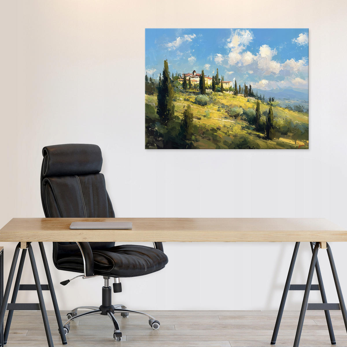 LEINWANDBILD Landschaft Wald Grün 100x70 cm - Multicolor, Holzwerkstoff (100/70cm) - Wallarena