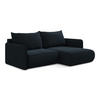 ECKSOFA mit Schlaffunktion Samt Stoff Blau - Blau/Schwarz, Kunststoff/Textil (207/148cm) - Makamii