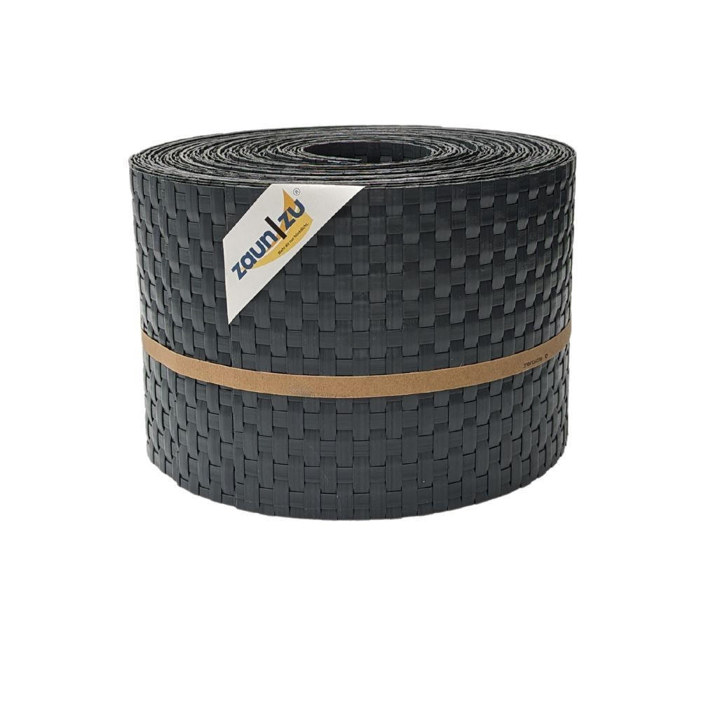 SICHTSCHUTZSTREIFEN Rattan für Doppelstabmatten UV-beständig Anthrazit 10x 2,55m - Anthrazit, Kunststoff (2550/19cm) - ZAUN|ZU