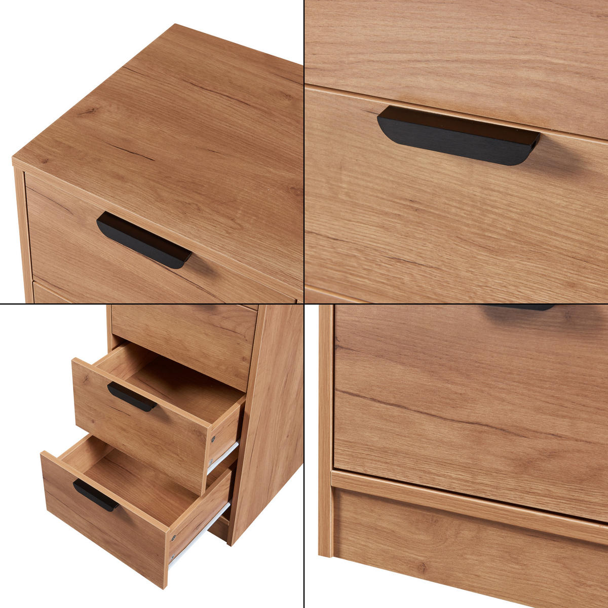 KOMMODE Varkaus - Eichefarben, Holzwerkstoff (40/108/40cm) - [en.casa]