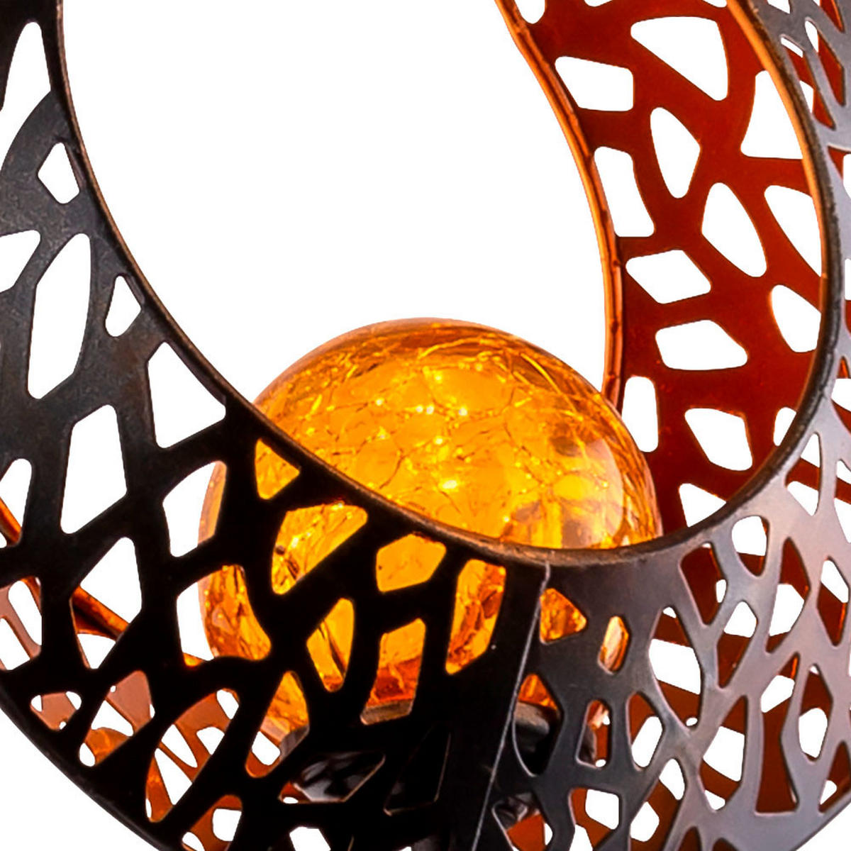 LED AUSSENLEUCHTE Schwarz Gold Flammenoptik - Schwarz, Glas (16.5/6.5/90cm) - Globo Lighting