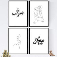 POSTER Set mit 4 ist unglaublich A3 Schwarzer Rahmen - Schwarz, Papier (29.7/3cm) - Nacnic