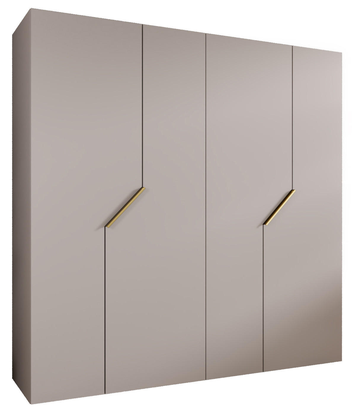 Abiks Möbel Drehtürenschrank Beige, Gold 200x202x52 cm