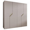 DREHTÜRENSCHRANK 202/200/52 4-türig - Beige/Goldfarben, Holz/Metall (200/202/52cm) - Abiks Möbel