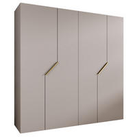 DREHTÜRENSCHRANK 202/200/52 4-türig - Beige/Goldfarben, Holz/Metall (200/202/52cm) - Abiks Möbel