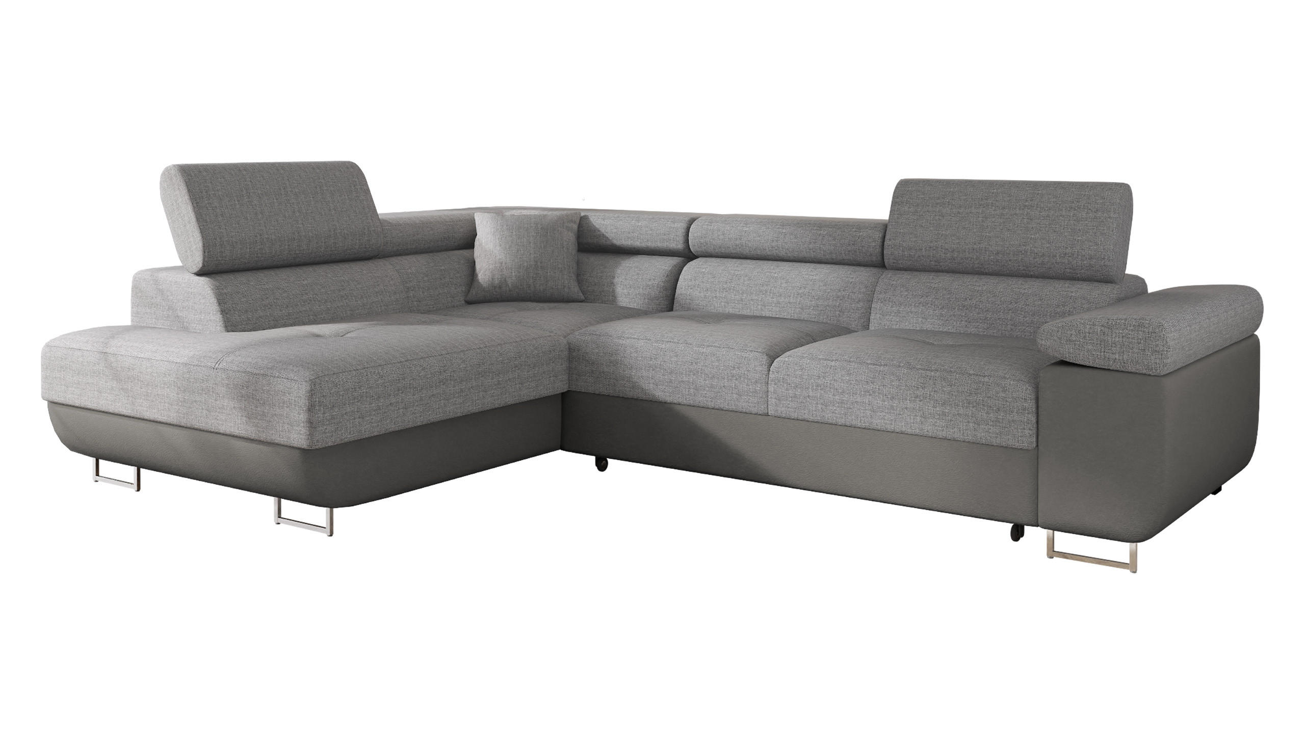 ECKSOFA Torezio, Seite: Links - Grau, Holz/Textil (274/203cm) - MIRJAN24
