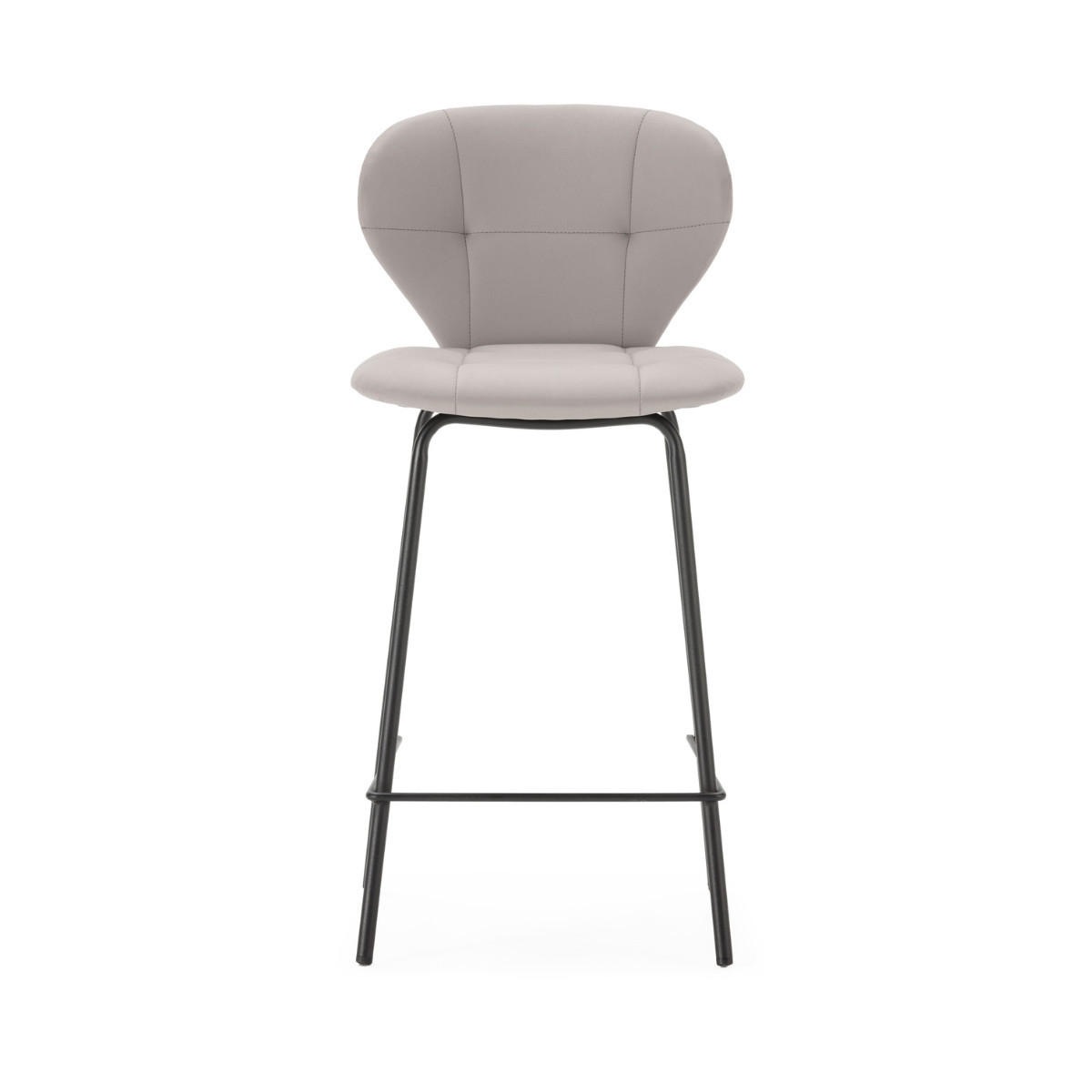 HOCKERN (Set aus 2) mit schwarzen metallbeinen - maura 45/52/67 cm - Beige, Textil (52/67/45cm) - Calicosy