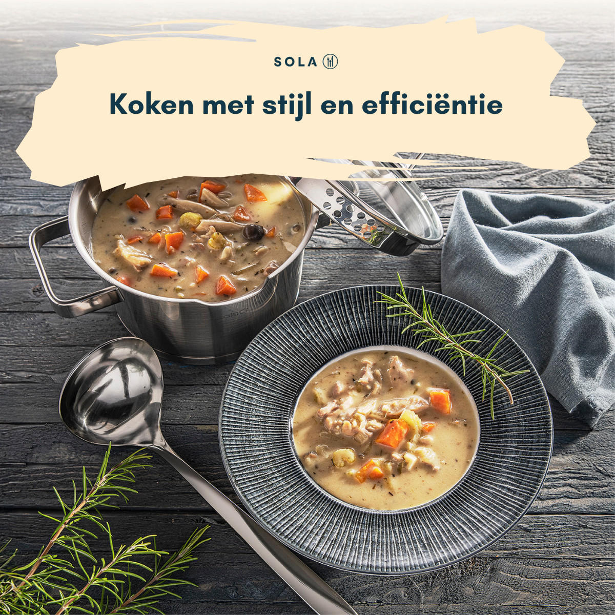 TOPFSET Juvia 4-teilig – Edelstahl – downdraft-geeignet – Kochtöpfe Ø 16, 18, 20 cm & Stieltopf Ø 16 cm – geeignet für alle Herdarten - Silberfarben, Metall - Sola