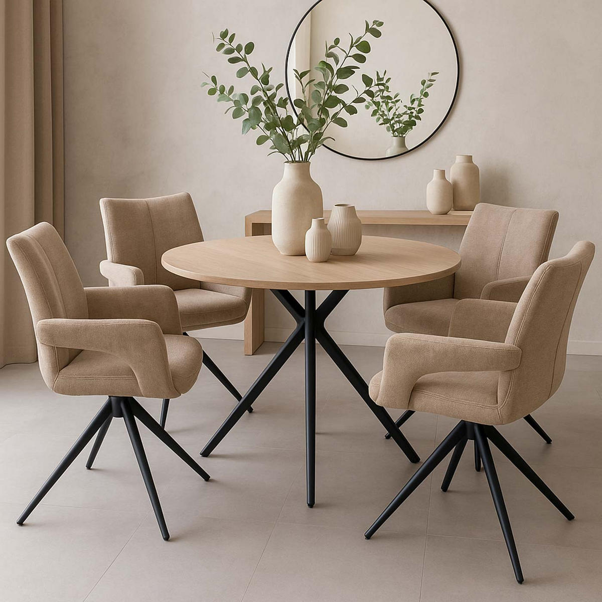 JEDÁLENSKÁ stolička hnedá - svetlohnedá/hnedá, textil (60/90/60cm) - MCW