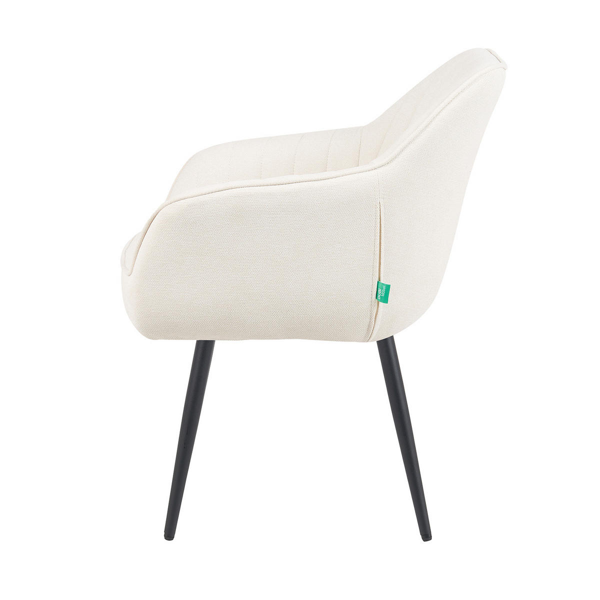ESSZIMMERSTUHL Mika-Bela - Creme/Schwarz, Textil/Metall (60/82/61cm) - DUBI Möbel