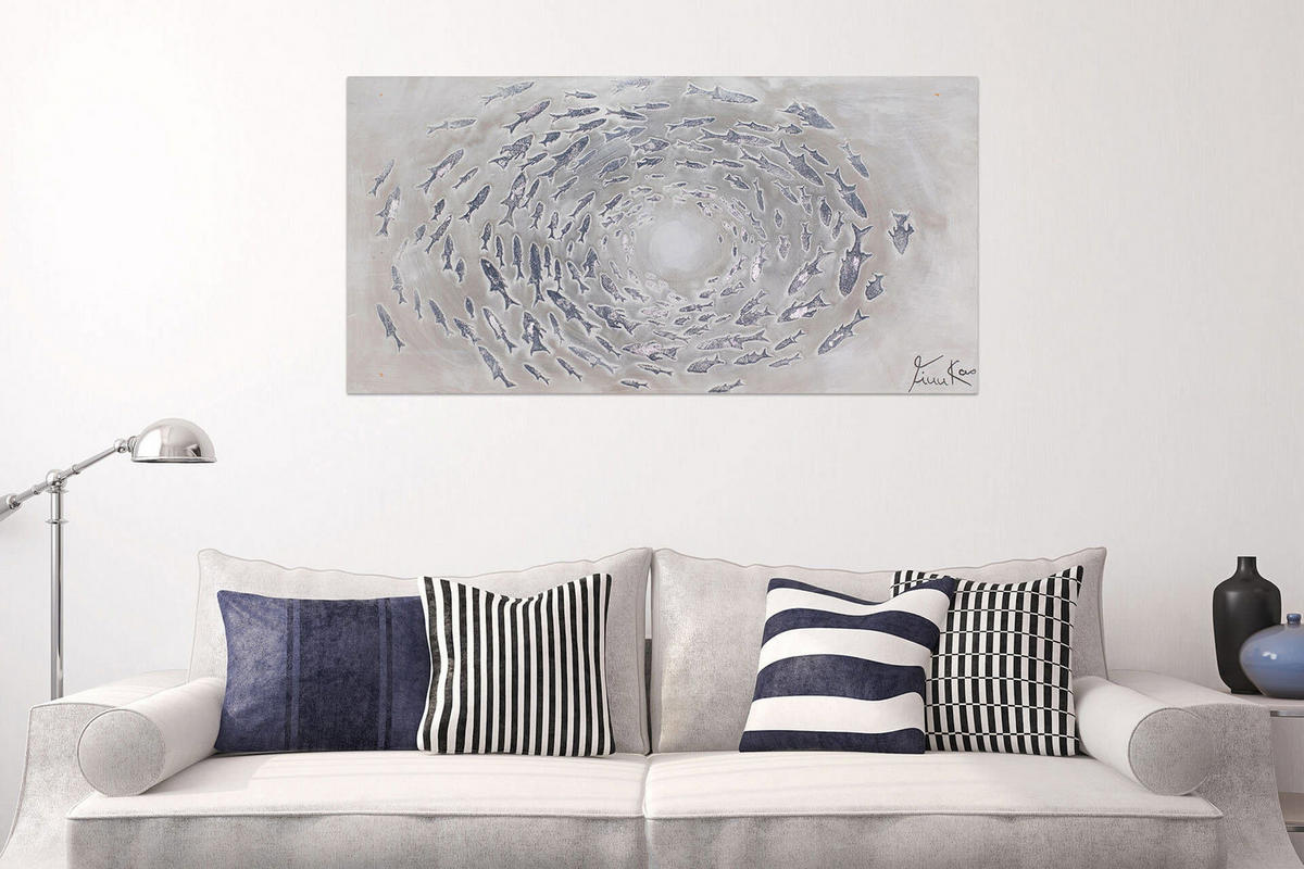 ACRYLBILD HANDGEMALT 140/70 cm - Grau, Holz/Textil (140/70cm) - KUNSTLOFT