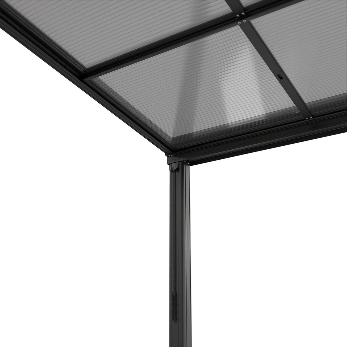 TERASSENDACH Jakarta 6x3m dunkelgrau mit Polycarbonatplatten - Dunkelgrau, Metall (300/254/600cm) - Juskys