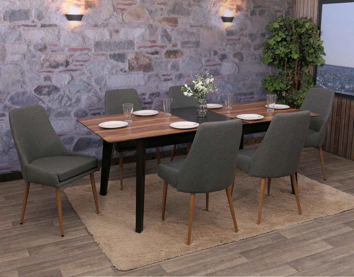 ESSZIMMERSTUHL Grau 6er-Set - Grau, Textil (50/92/60cm) - MCW