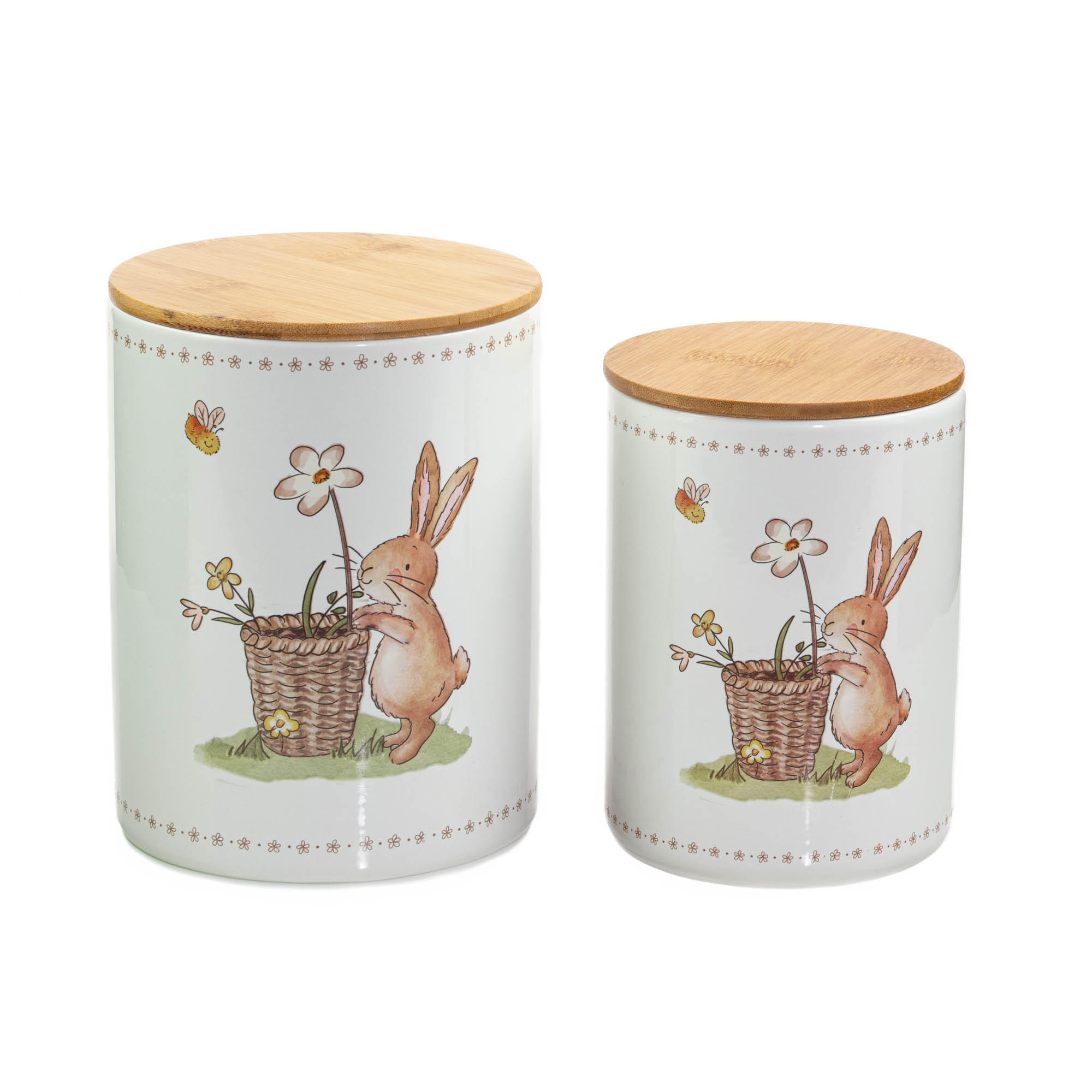KÜCHENBEHÄLTER Charmy 2er-Set - Multicolor/Weiß, Keramik (14/19/14cm) - Boltze Home