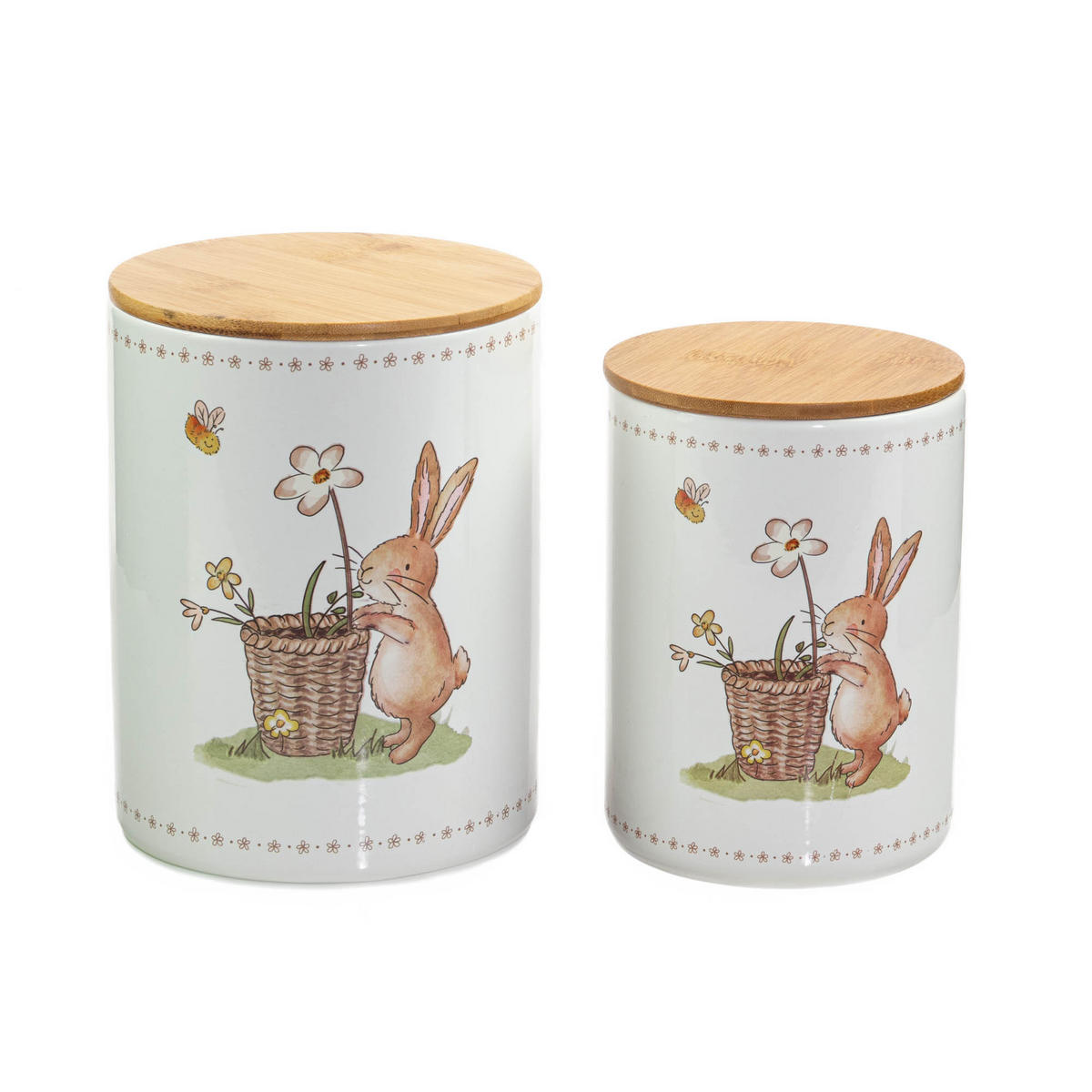 KÜCHENBEHÄLTER Charmy 2er-Set - Multicolor/Weiß, Keramik (14/19/14cm) - Boltze Home