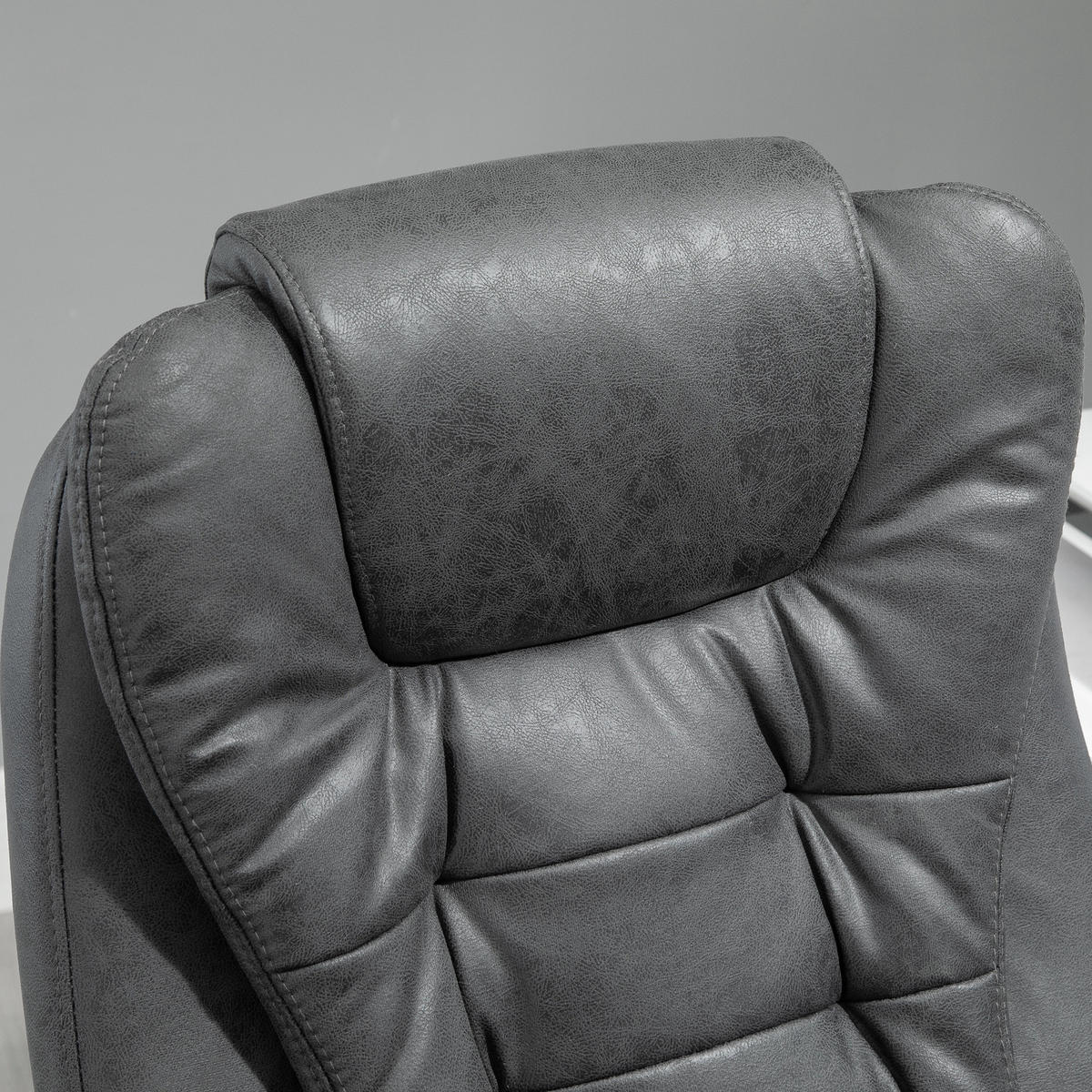 CHEFSESSEL mit Massagefunktion, Ergonomisch Schreibtischstuhl mit Liegefunktion - Blau/Silberfarben, Kunststoff/Textil (70/119/65cm) - Vinsetto