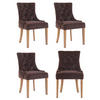 WOHNZIMMERSTUHL 4er Set Samt braun - Naturfarben/Braun, Holz/Textil (55/92/58cm) - CLP