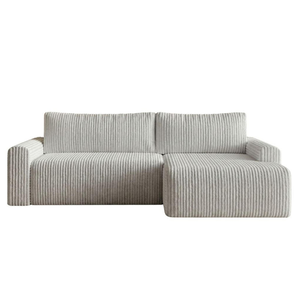 ECKSOFA MILO SMALL mit Schlaffunktion und Bettkasten, Rechts -TILIA 86 - Grau, Holz (240/142cm) - Dekori_Interiors