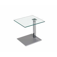 BEISTELLTISCH höhenverstellbar Charita 55x47x47 Glas Chrom/Klarglas - Chromfarben/Transparent, Glas (55/47/47cm) - 58aufmkessel