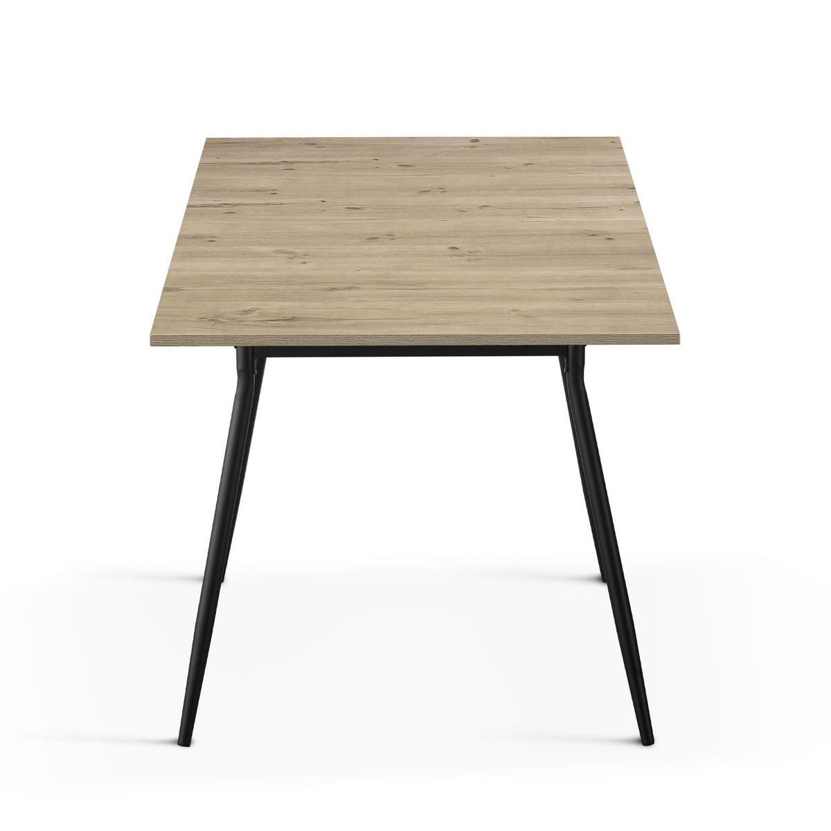ESSTISCH LIO 120-160/80/76 cm - Schwarz/Eiche San Remo, Holzwerkstoff/Metall (120/80/76cm) - B&D Home