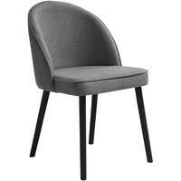 STUHL Luna, Polsterstuhl für das Esszimmer mit schwarzen Holzbeinen, Grau - Schwarz/Grau, Holz (51/87/46cm) - Beautysofa