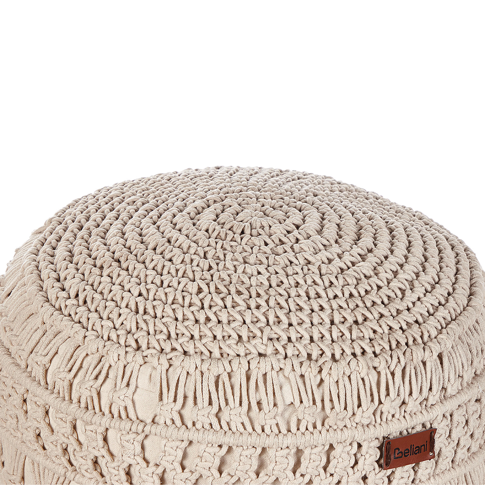 Thumbnail - Beliani Pouf, Beige, Naturmaterialien, Rund, 45x45x45 cm, Wohnzimmer, Hocker, Poufs