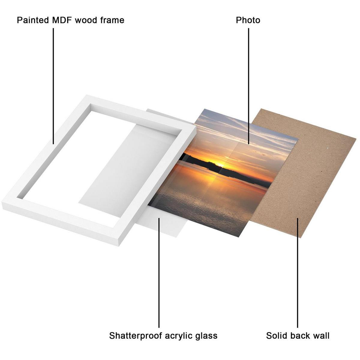 BILDERRAHMEN 32.5/23.8 cm - Weiß, Glas (23.8/32.5/2cm) - Intirilife