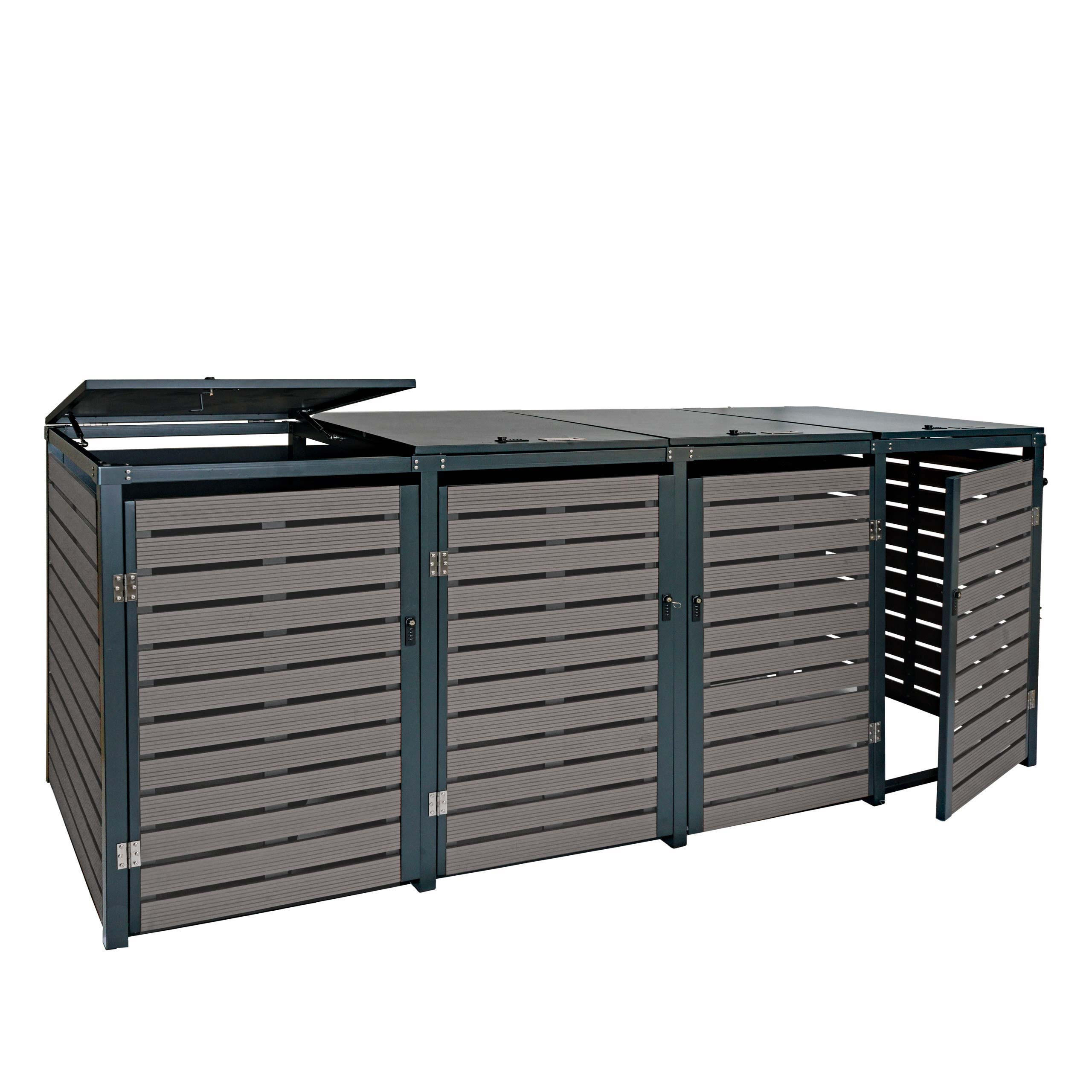 MÜLLTONNENVERKLEIDUNG 4ER Anthrazit - Anthrazit, Metall (264/119/84cm) - MCW