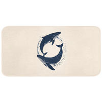 WC PŘEDLOŽKA Velryby - Stříkance - Kruh - Tmavě modrá 120x60 cm - tmavě modrá, textil/plast (120/1cm) - OnlyWow