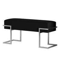 POLSTERBANK Cely 100 cm, Schwarz, Chromgestell - Chromfarben/Schwarz, Holzwerkstoff (100/42/34cm) - Bettso