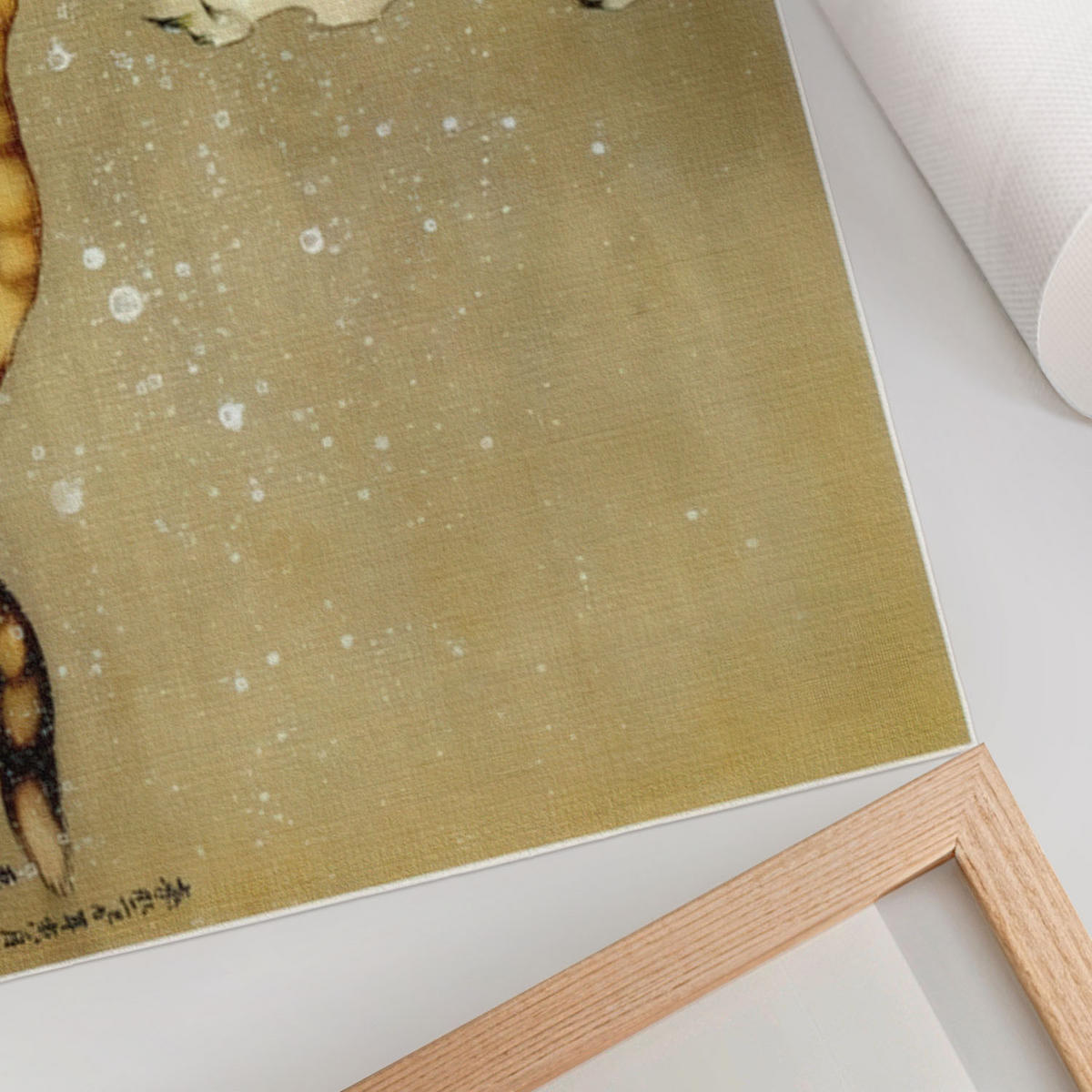 POSTER - 42x29 cm (A3) - Hokusai - Tiger im Schnee - Beige, Textil (42/29.7/0.1cm) - TULUP