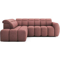 ECKSOFA mit elektrischem Sitzvorschub, Bettkasten und verstellbare Kopflehnen - Rosa, Naturmaterialien/Textil (258/208cm) - Eltap
