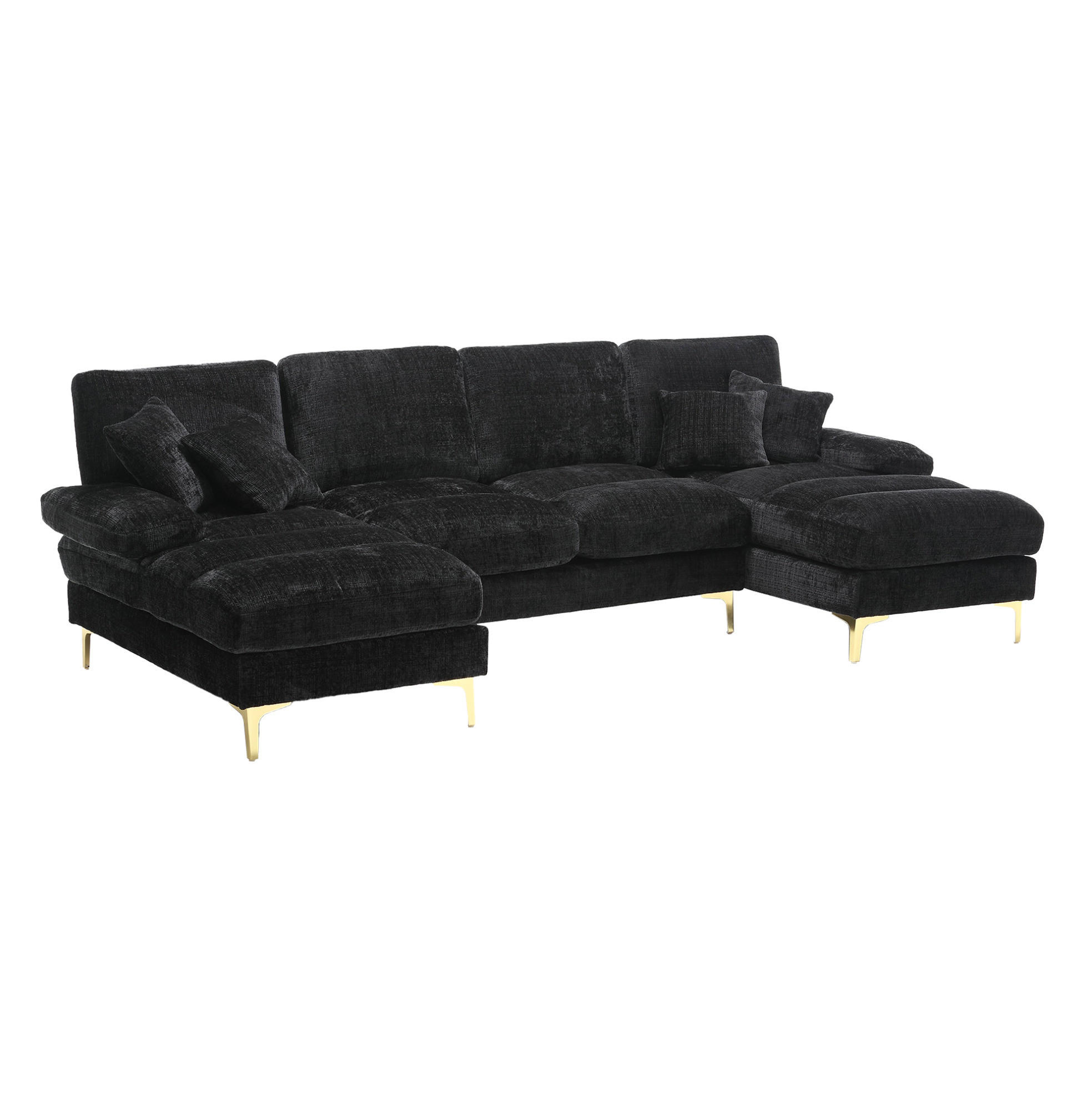 Meubliv Sofa Schwarz 136x88x272 cm