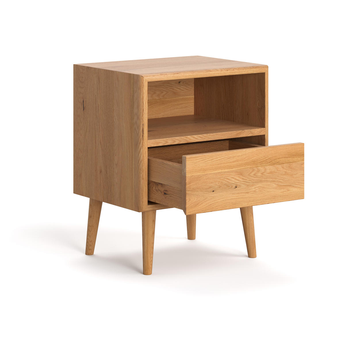 NACHTTISCH Selene eine Schublade aus massivem Eichenholz - Eichefarben/Braun, Holz (50/62/40cm) - Danzz