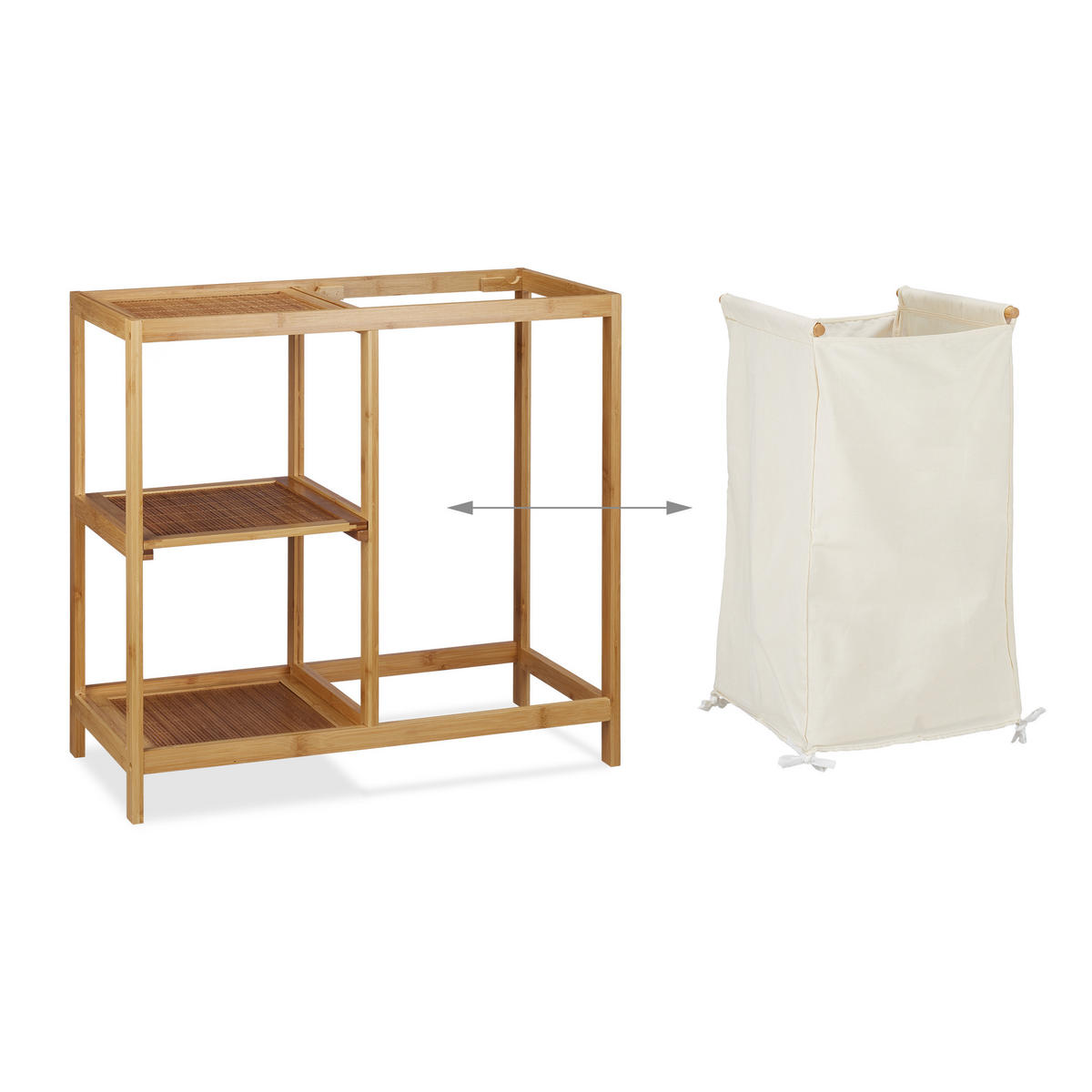 BADREGAL - Hellbraun, Holz/Holzwerkstoff (68/65/33cm) - Relaxdays