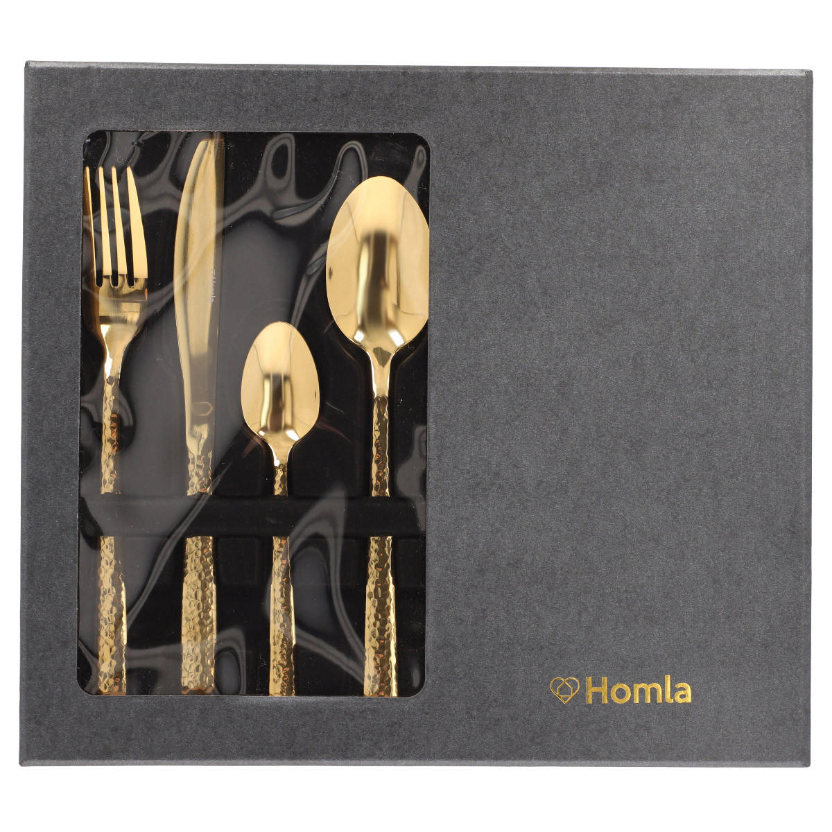 BESTECKSET Martello Gold 24-tlg. - Goldfarben, Metall - Homla