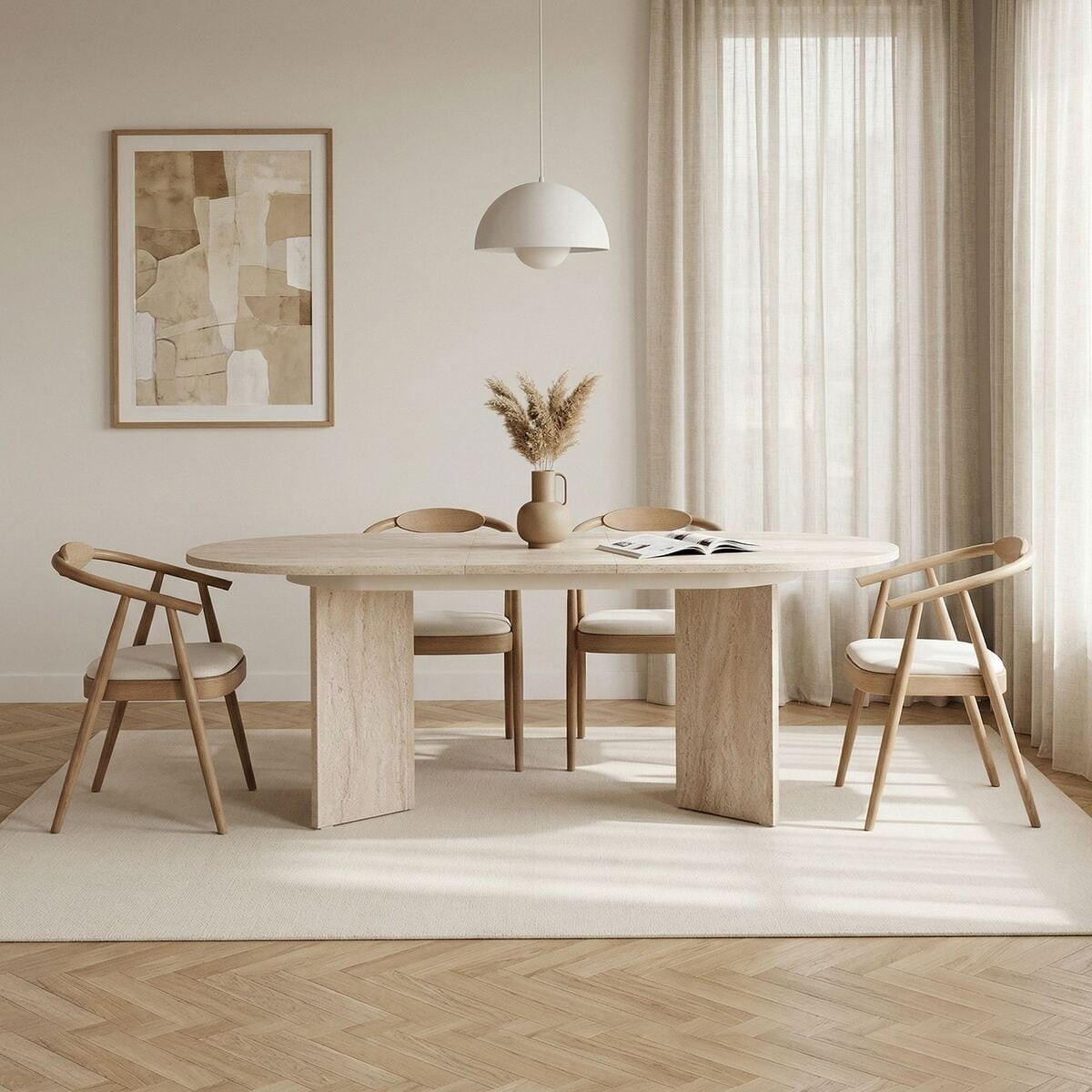 ESSTISCH ausziehbar LOU für 6-8 Personen 160-200/90/75 cm - Beige, Holzwerkstoff (95/90/75cm) - Calicosy