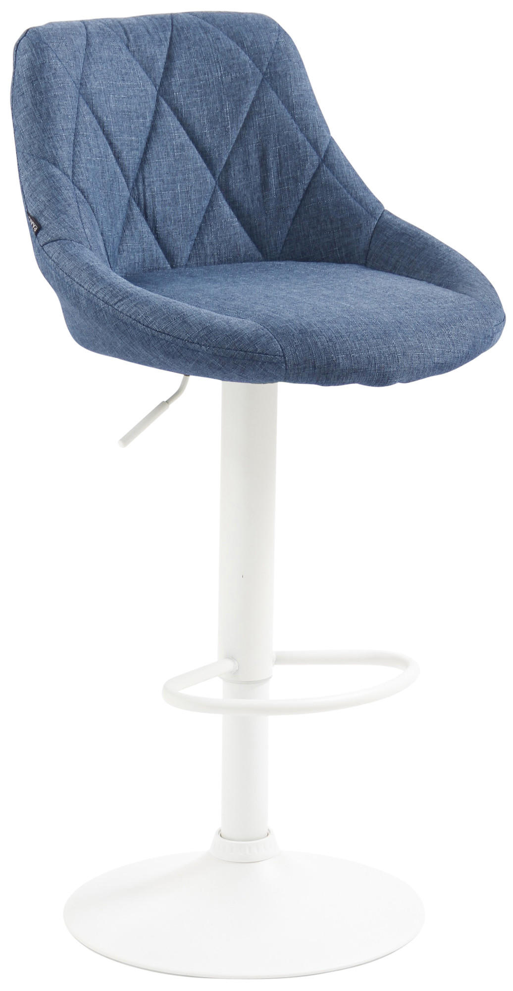 BARHOCKER Stoff blau - Blau/Weiß, Textil/Metall (46/83/49cm) - CLP
