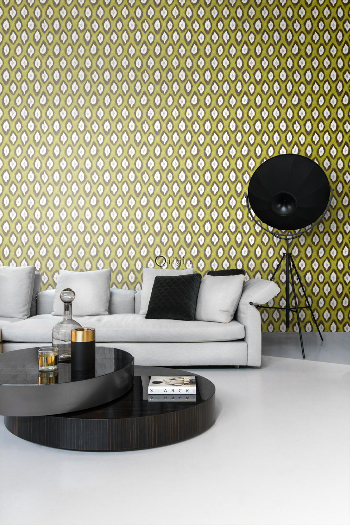 TAPETE Ikat-Motiv 53 cm x 10.05 m - Gelb, Papier (53/1000cm) - Origin Wallcoverings