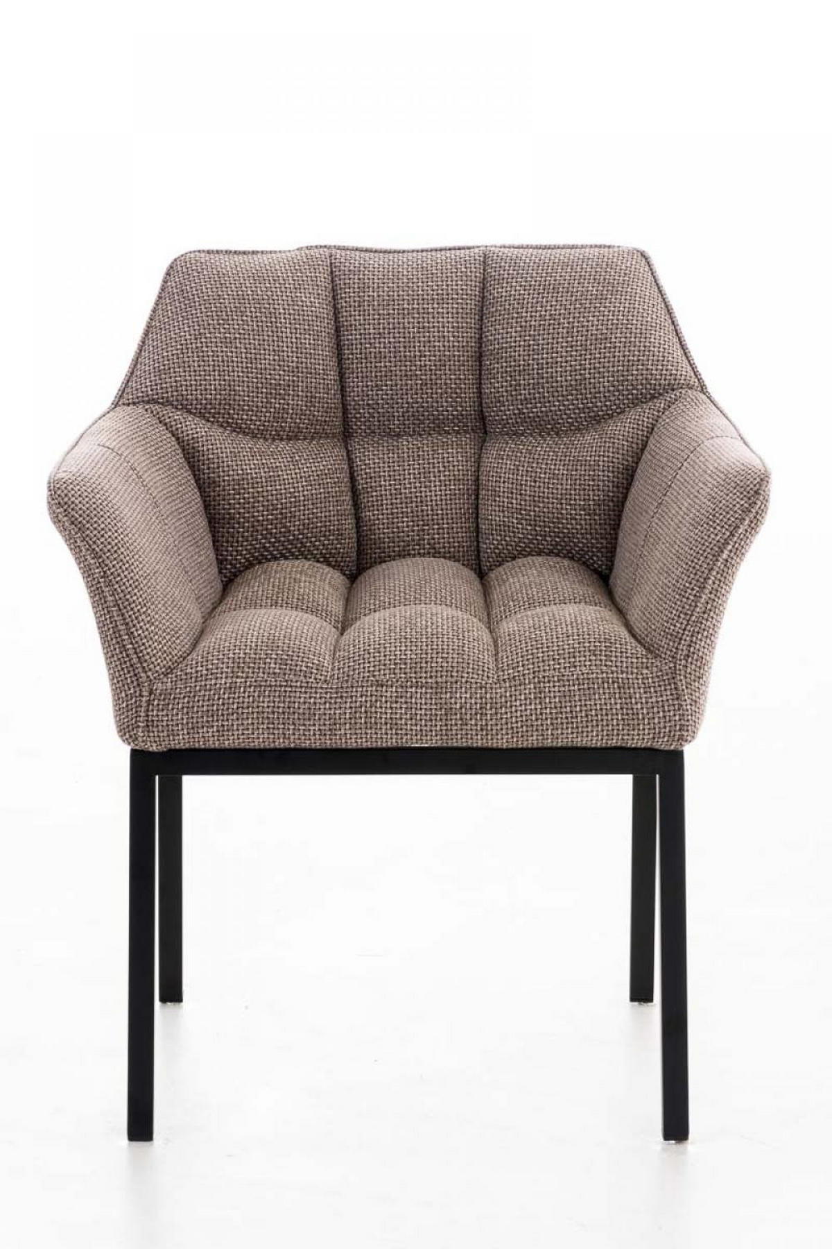 WOHNZIMMERSTUHL Stoff Terrabraun - Dunkelbraun/Schwarz, Textil/Metall (67/78/63cm) - CLP