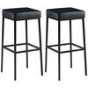 BARHOCKER 2er Set Lederlook schwarz - Schwarz, Textil/Metall (37/83/37cm) - CLP