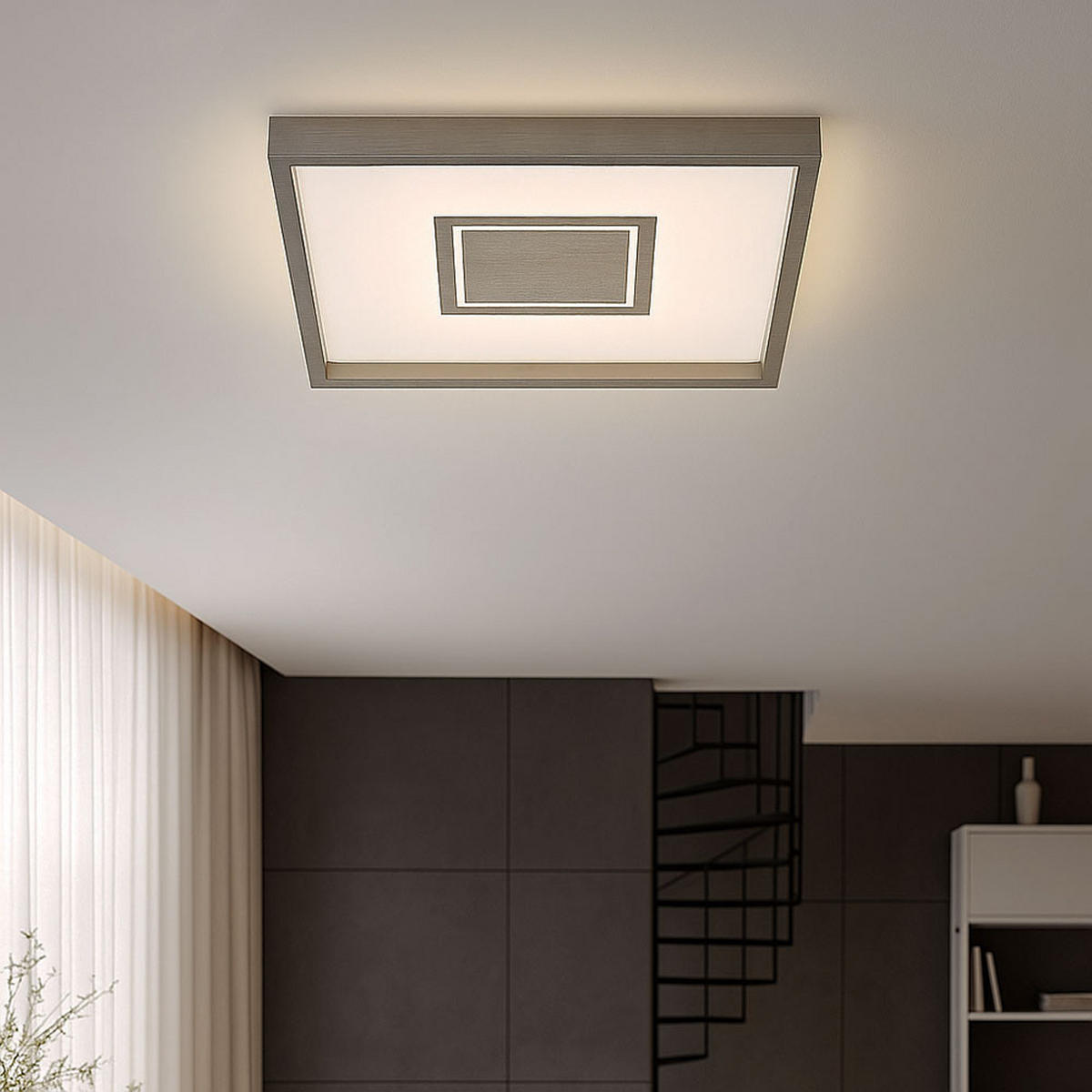 LED DECKENLEUCHTE Backlight Silber - Silberfarben, Kunststoff (42.3/42.3/3.9cm) - Briloner