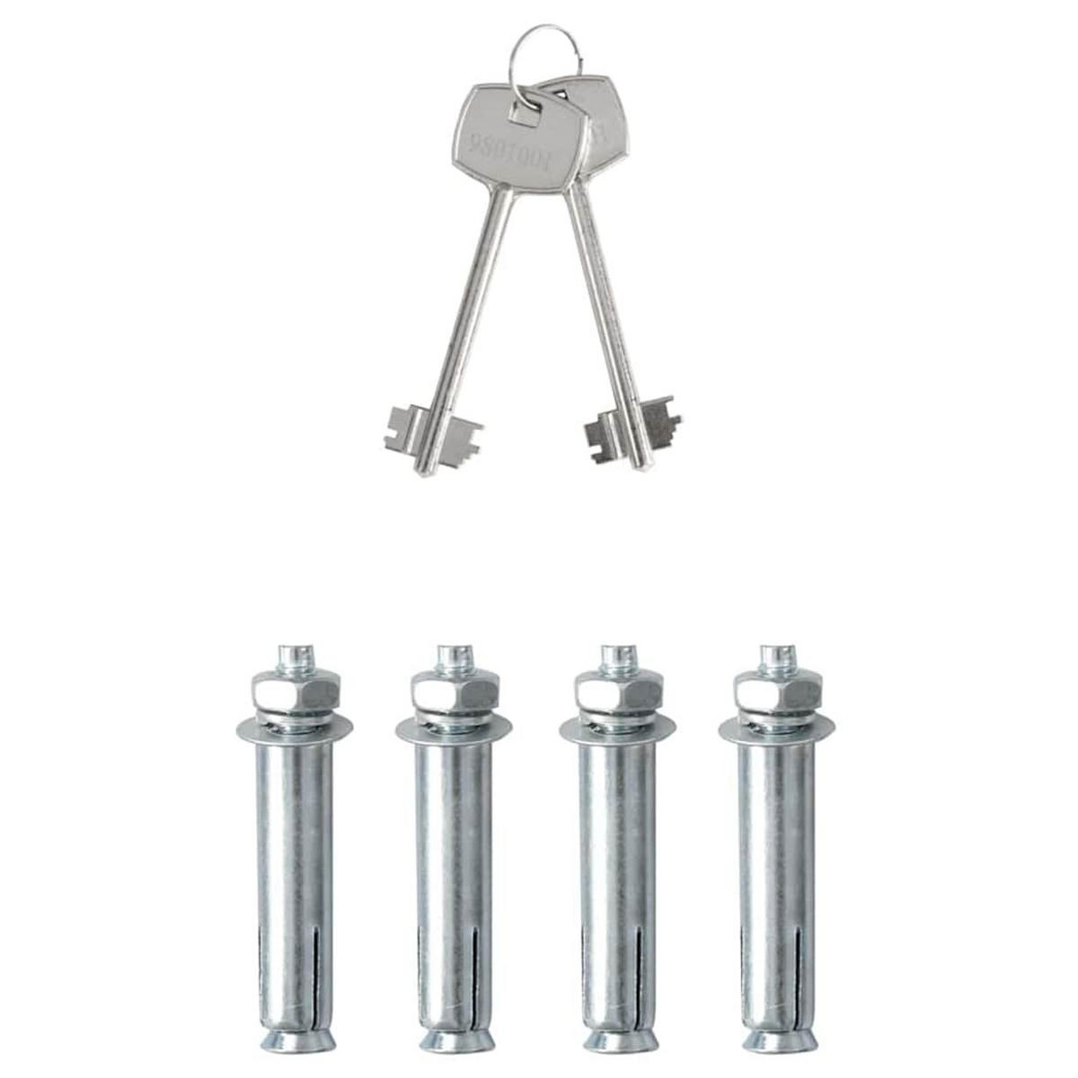 TRESOR Kodo mit Schloss Dunkelgrau 31x20x20 cm Stahl - Grau, Metall (31/20/20cm) - DELUKE