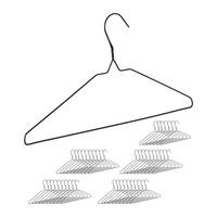 48XKOVOVÉ vešiaky - čierna, kov/plast (41/21/0.2cm) - Relaxdays