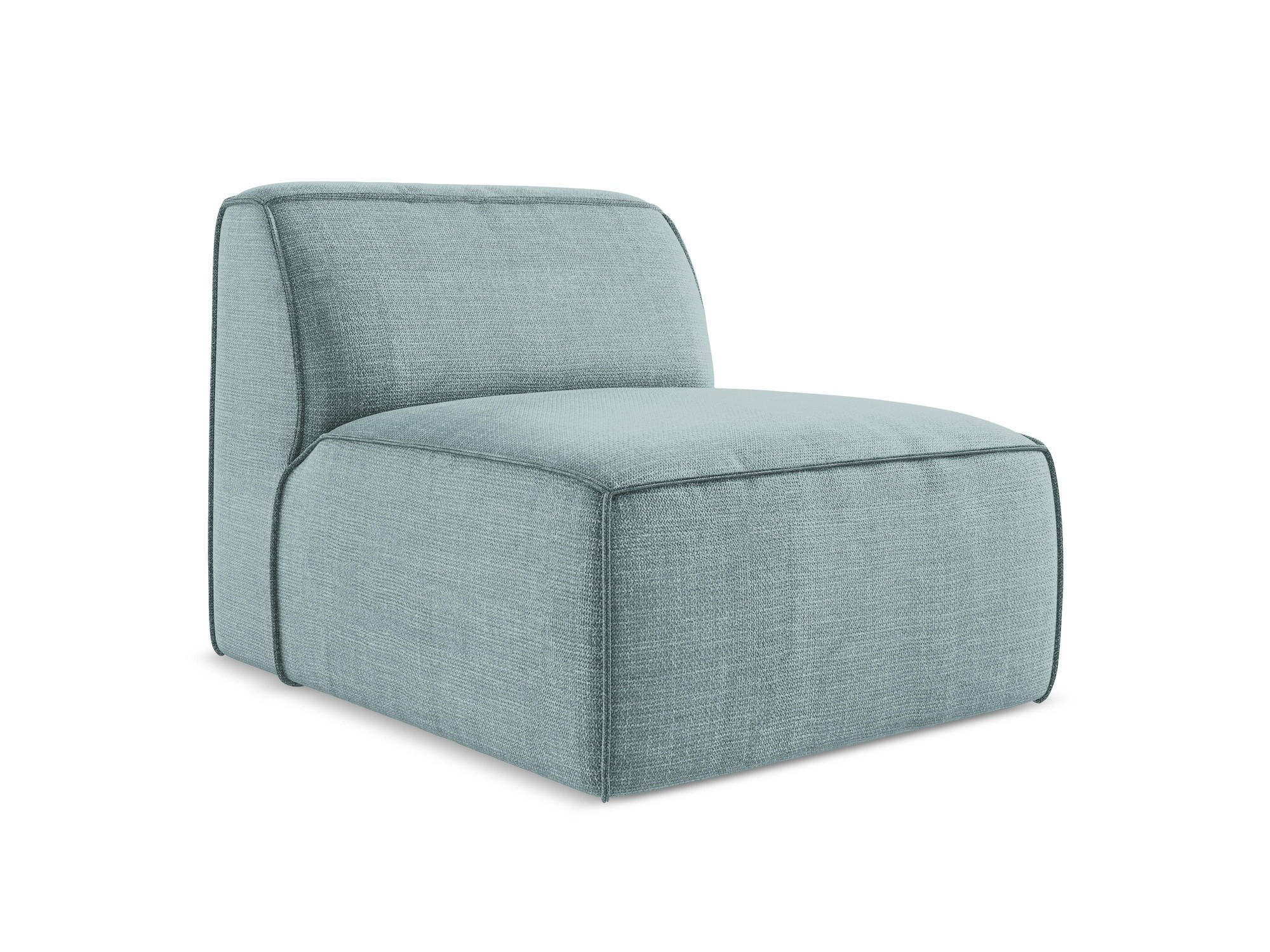 SOFAELEMENT Strukturstoff Blau - Pastellblau/Schwarz, Holzwerkstoff/Kunststoff (80/70/102cm) - Makamii
